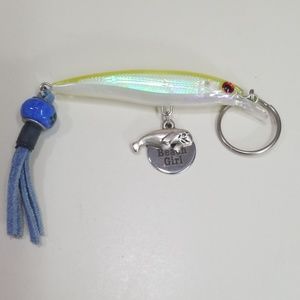 Beach Girl Fish Key Ring